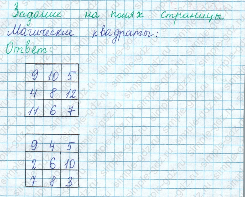 matematika class-2 Математика 2 класс учебник Моро, Бантова 1, 2 часть - 1 Часть страница 105 ответ Задание на полях страницы