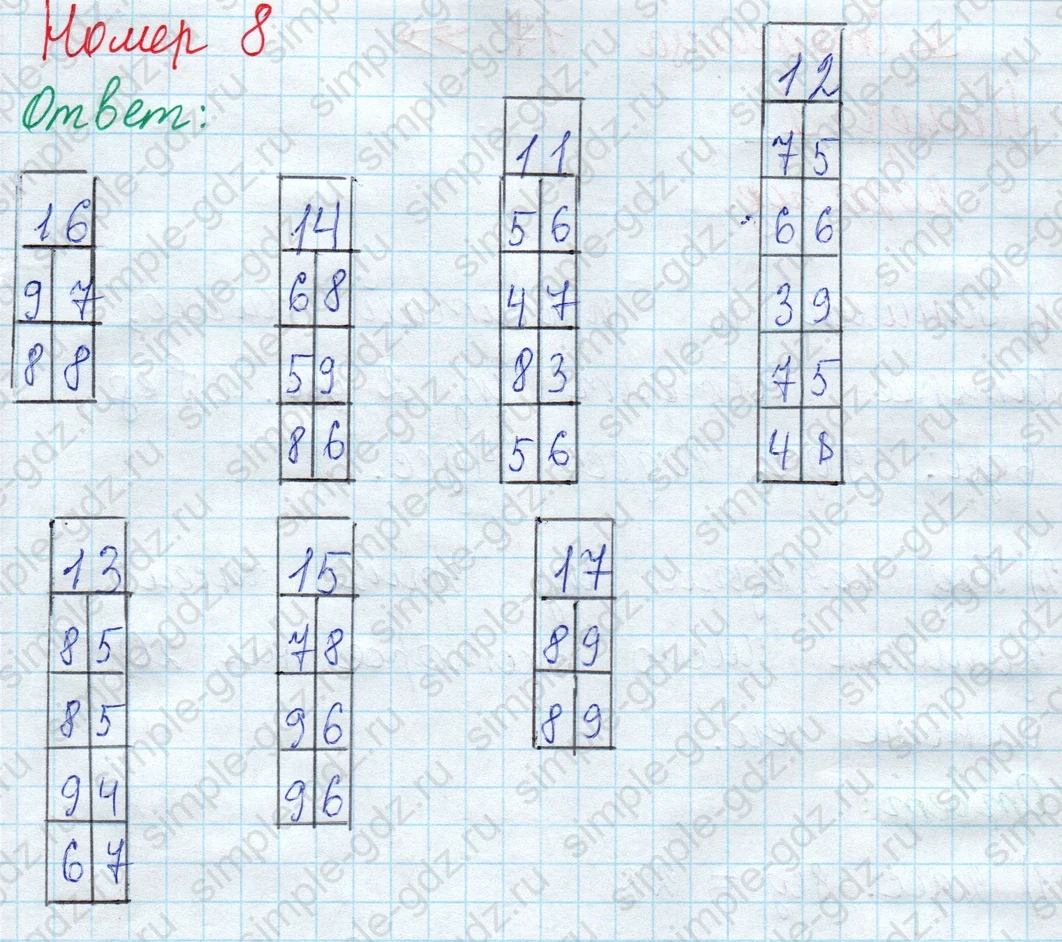 matematika class-2 Математика 2 класс учебник Моро, Бантова 1, 2 часть - 1 Часть страница 16 ответ Номер 8