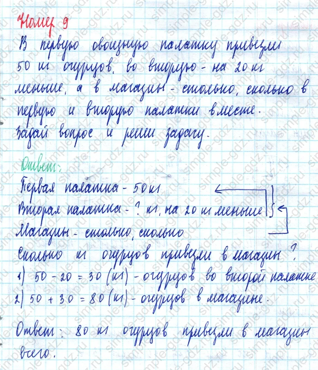 matematika class-2 Математика 2 класс учебник Моро, Бантова 1, 2 часть - 2 Часть страница 106 ответ Номер 9