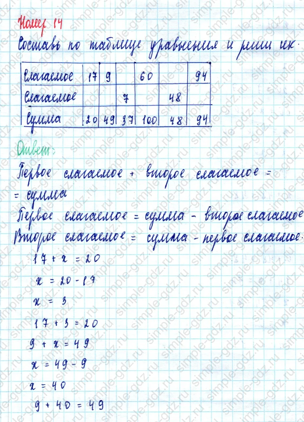 matematika class-2 Математика 2 класс учебник Моро, Бантова 1, 2 часть - 2 Часть страница 40 ответ Номер 14