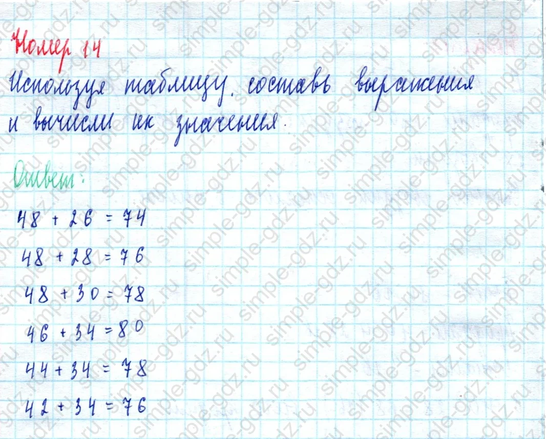 matematika class-2 Математика 2 класс учебник Моро, Бантова 1, 2 часть - 2 Часть страница 41 ответ Номер 14