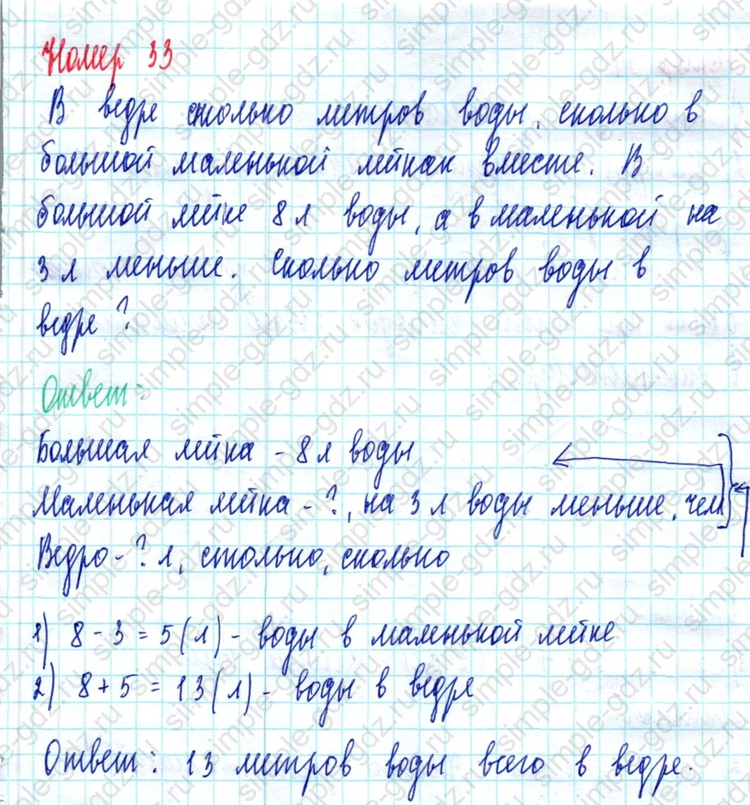 matematika class-2 Математика 2 класс учебник Моро, Бантова 1, 2 часть - 2 Часть страница 42 ответ Номер 33