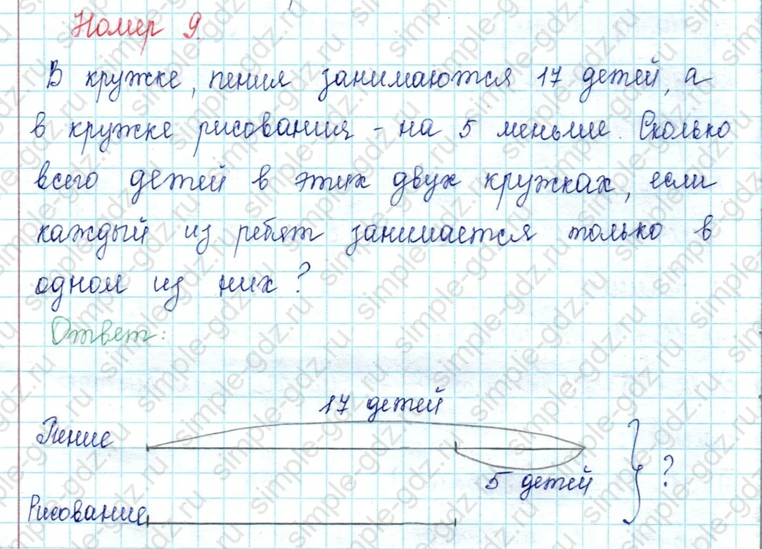 matematika class-2 Математика 2 класс учебник Петерсон 1, 2 и 3 часть - 1 Часть страница 17 ответ Номер 9