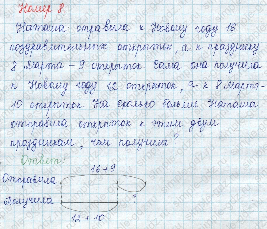 matematika class-2 Математика 2 класс учебник Петерсон 1, 2 и 3 часть - 1 Часть страница 47 ответ Номер 8