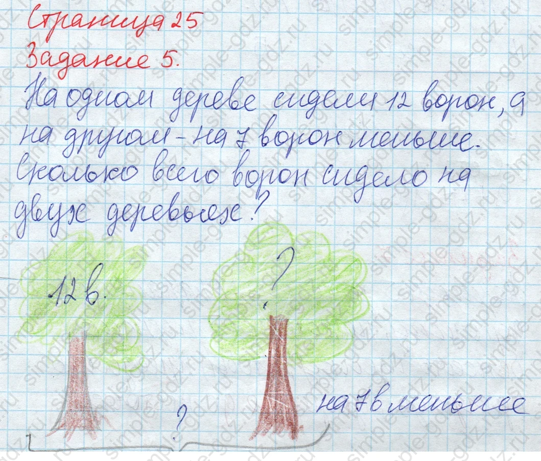 matematika class-2 Математика 2 класс рабочая тетрадь Дорофеев, Миракова часть 1 и 2 - 1 Часть страница 25 ответ 5