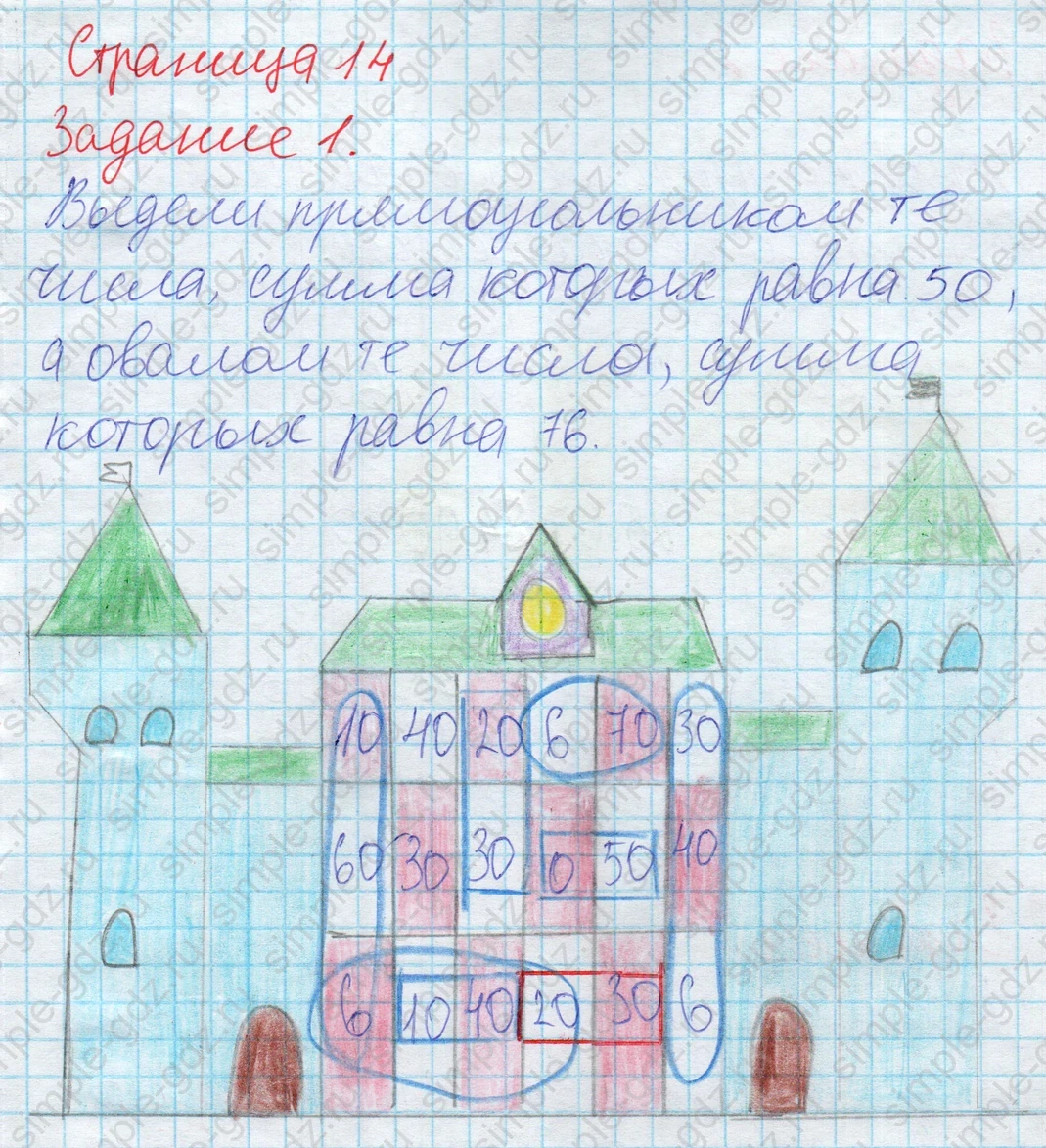 matematika class-2 Математика 2 класс рабочая тетрадь Дорофеев, Миракова часть 1 и 2 - 2 Часть страница 14 ответ 1