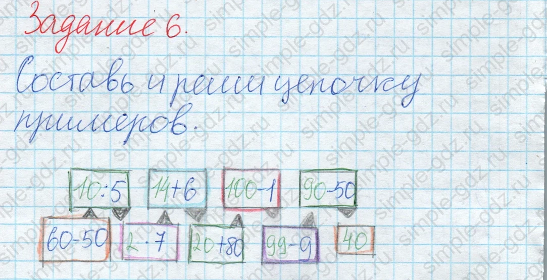 matematika class-2 Математика 2 класс рабочая тетрадь Дорофеев, Миракова часть 1 и 2 - 2 Часть страница 26 ответ 6