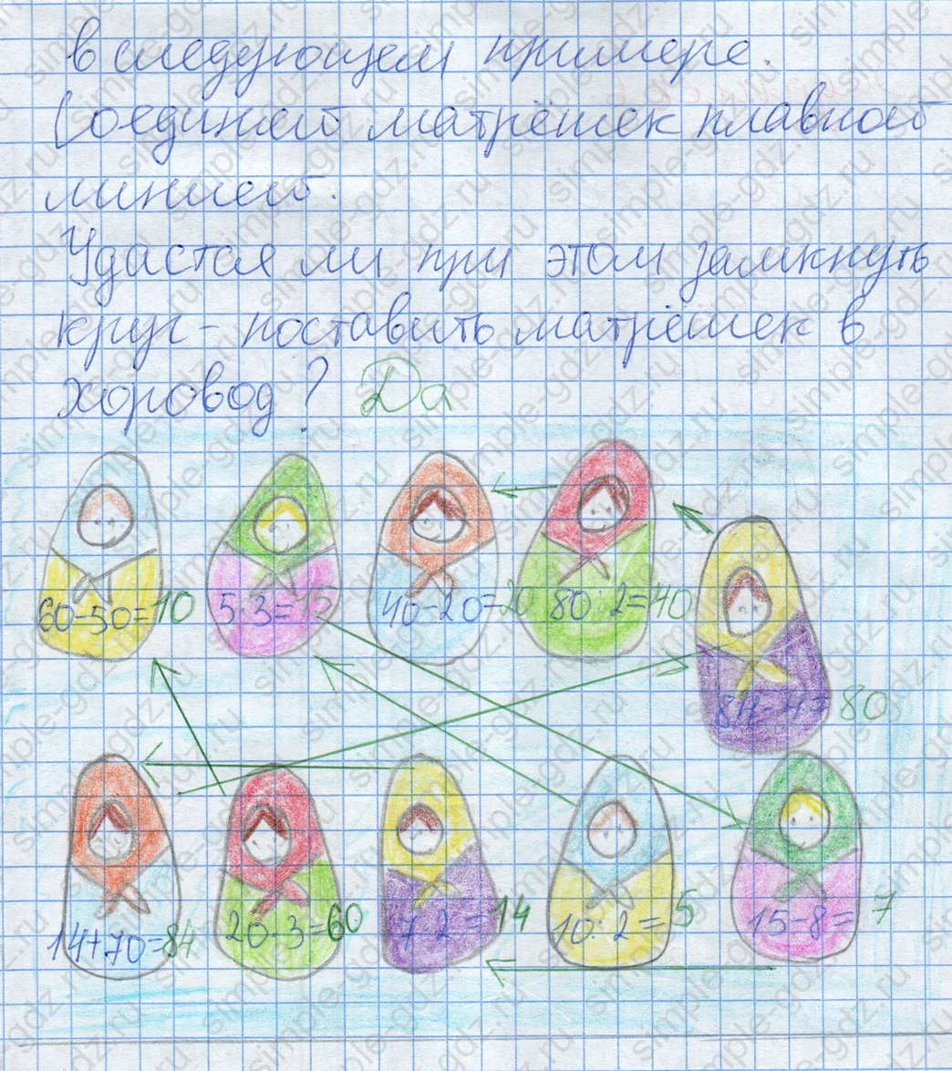 matematika class-2 Математика 2 класс рабочая тетрадь Дорофеев, Миракова часть 1 и 2 - 2 Часть страница 51 ответ Задание 5. Поставь матрёшек.