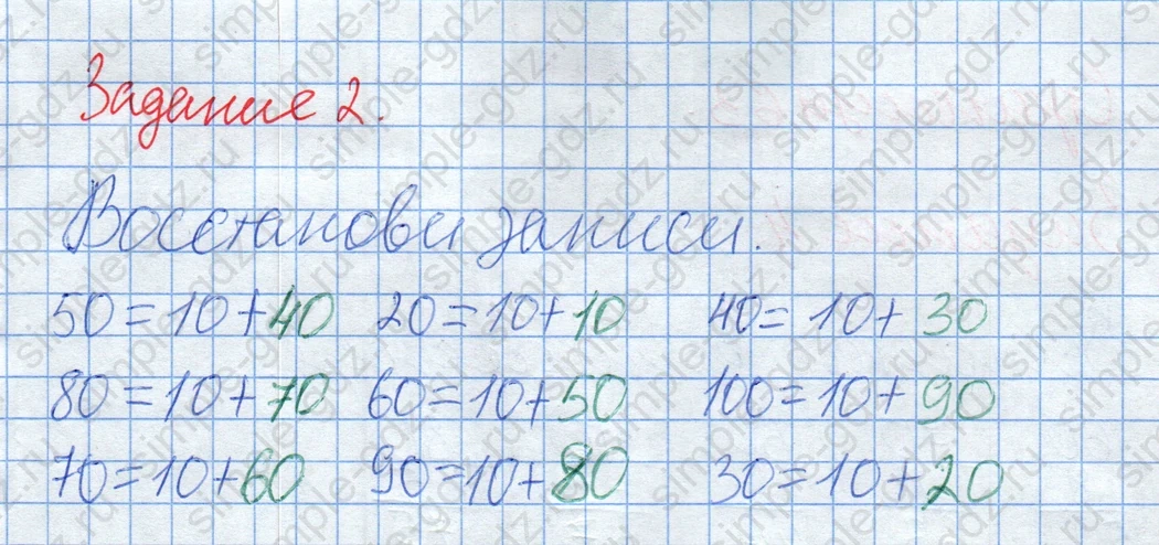 matematika class-2 Математика 2 класс рабочая тетрадь Дорофеев, Миракова часть 1 и 2 - 2 Часть страница 62 ответ Задание 2. Восстанови записи.