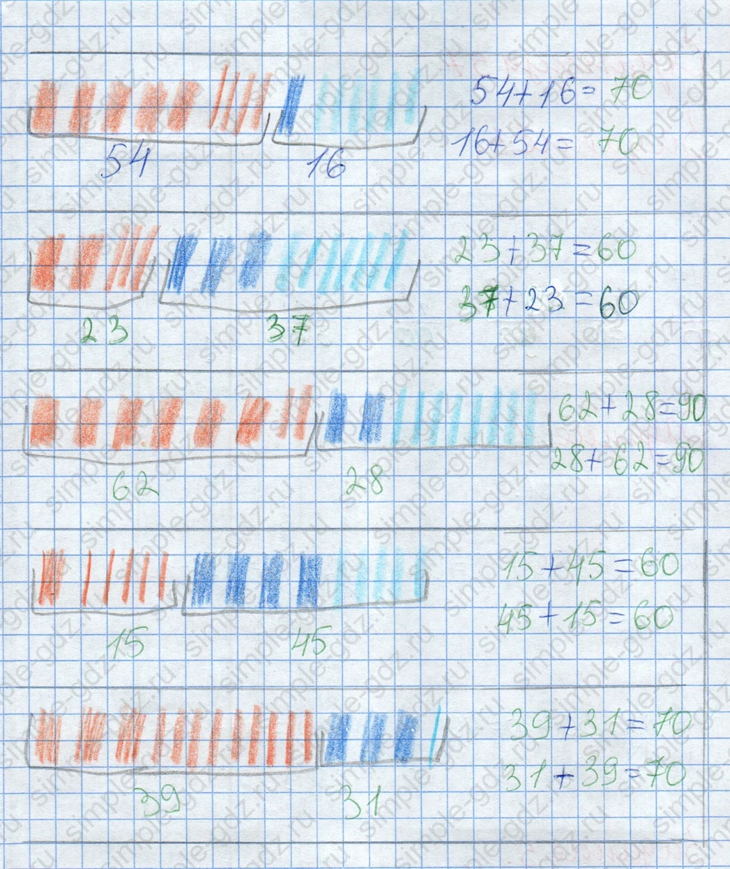 matematika class-2 Математика 2 класс учебник Дорофеев, Миракова часть 1, 2 - 2 Часть страница 56 ответ Задание 2. Примеры на сложение.