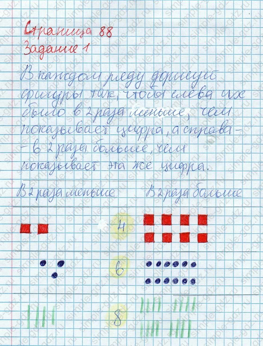 matematika class-2 Математика 2 класс учебник Дорофеев, Миракова часть 1, 2 - 2 Часть страница 88 ответ Задание 1. В каждом ряду дорисуй фигуры