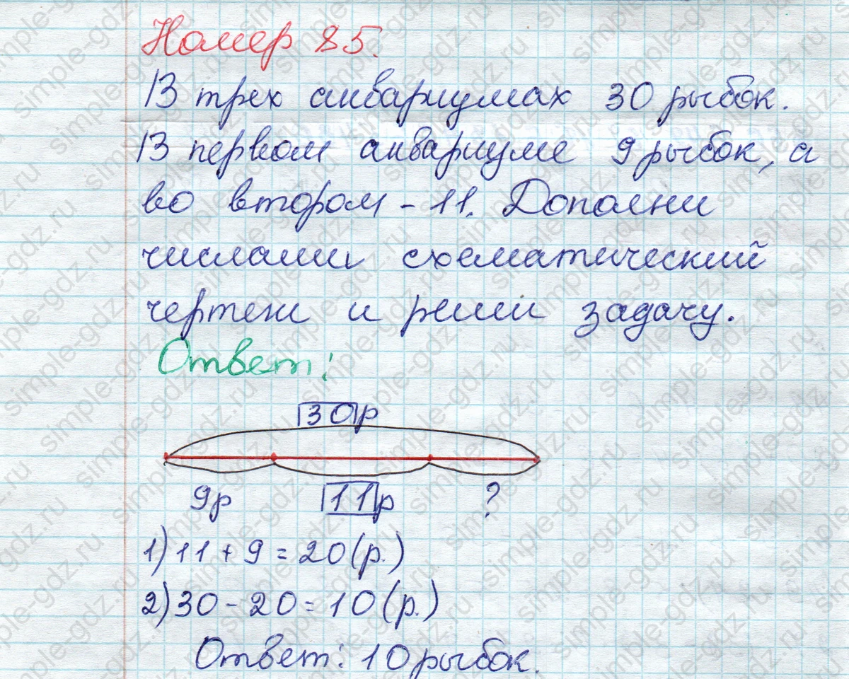 matematika class-2 Математика 2 класс рабочая тетрадь Моро, Волкова 1, 2 часть - 2 Часть страница 70 Ответ Номер 85 2020