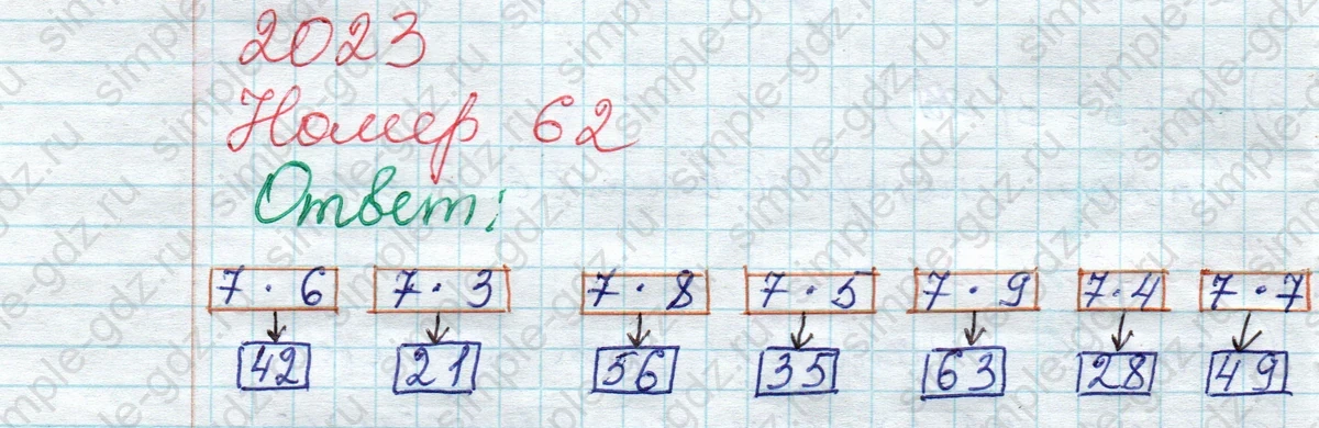 matematika class-2 Математика 2 класс рабочая тетрадь Моро, Волкова 1, 2 часть - 2 Часть страница 71 Ответ Номер 62 2023