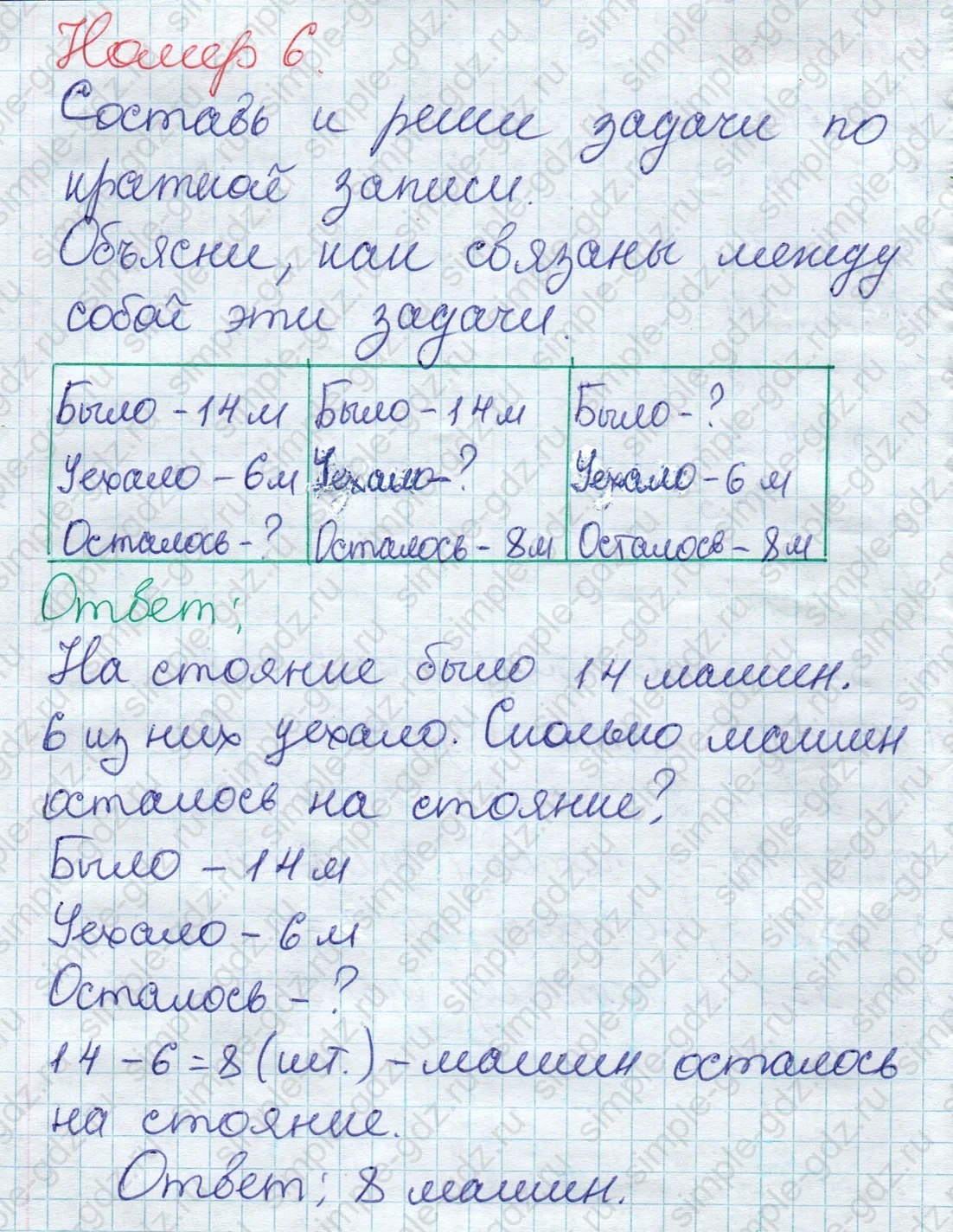 matematika class-2 Математика 2 класс учебник Дорофеев, Миракова часть 1, 2 - 1 Часть страница 92 ответ Номер 6