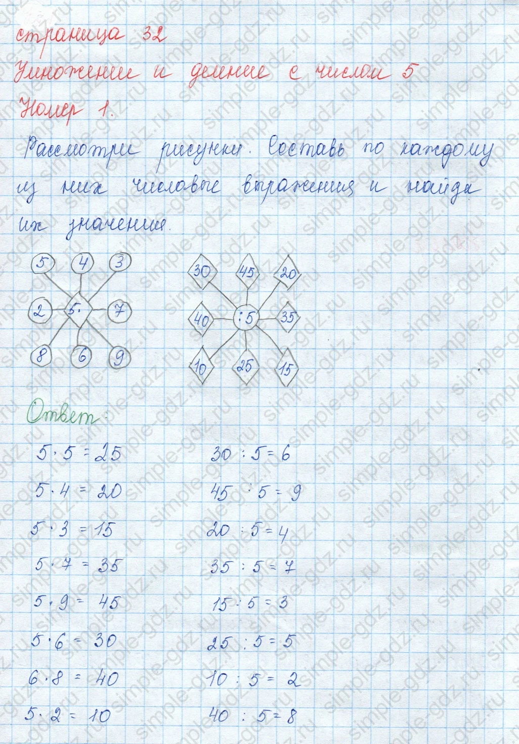 matematika class-3 Математика 3 класс учебник Моро, Бантова 1, 2 часть - 1 Часть страница 32 ответ 1