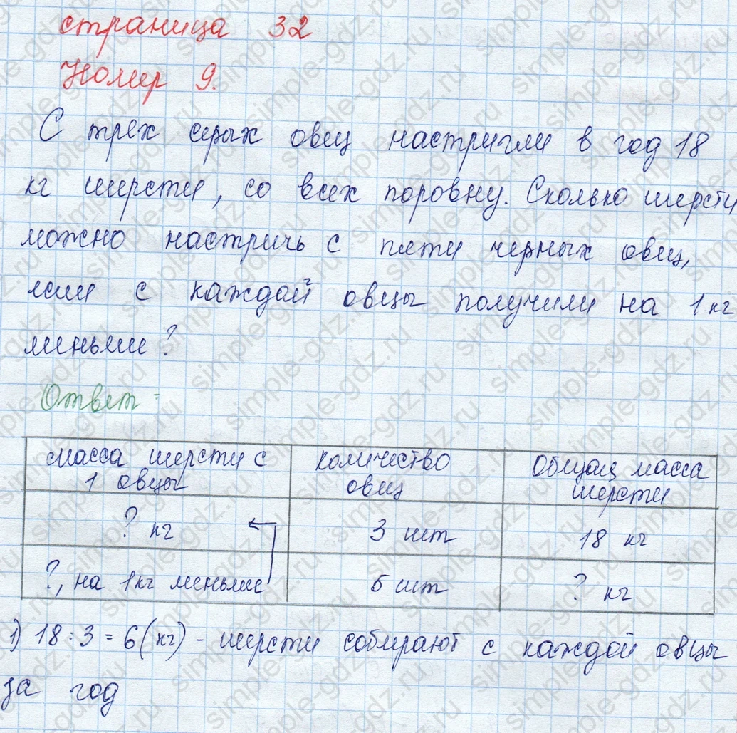 matematika class-3 Математика 3 класс учебник Моро, Бантова 1, 2 часть - 2 Часть страница 32 ответ 9