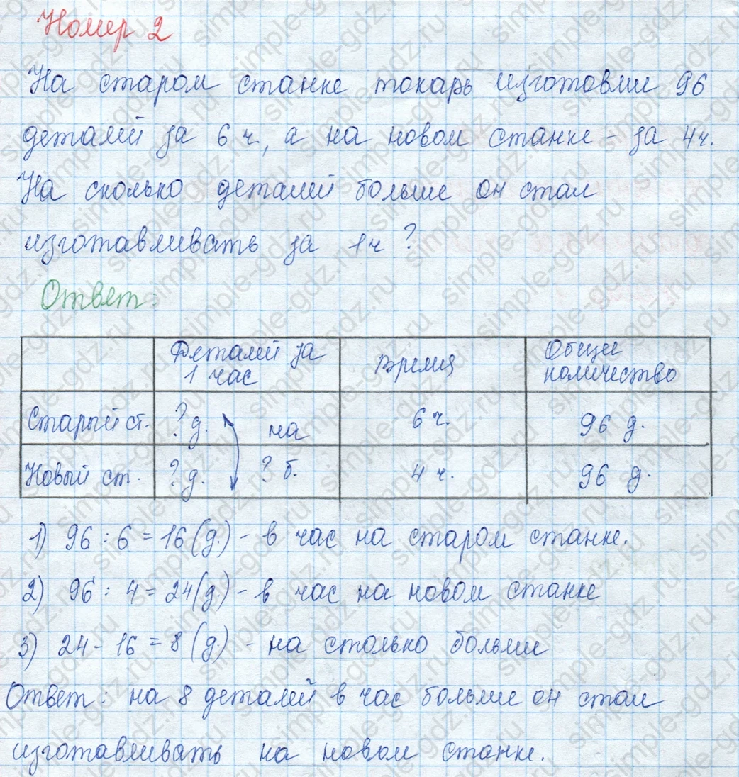 matematika class-3 Математика 3 класс учебник Моро, Бантова 1, 2 часть - 2 Часть страница 92 ответ 2