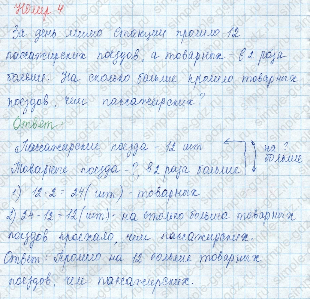 matematika class-3 Математика 3 класс учебник Моро, Бантова 1, 2 часть - 2 Часть страница 96 ответ 4