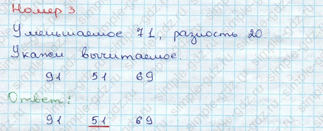 matematika class-3 Проверочные работы по математике 3 класс Волкова - 1 Часть страница 9 ответ Номер 3 Укажи вычитаемое
