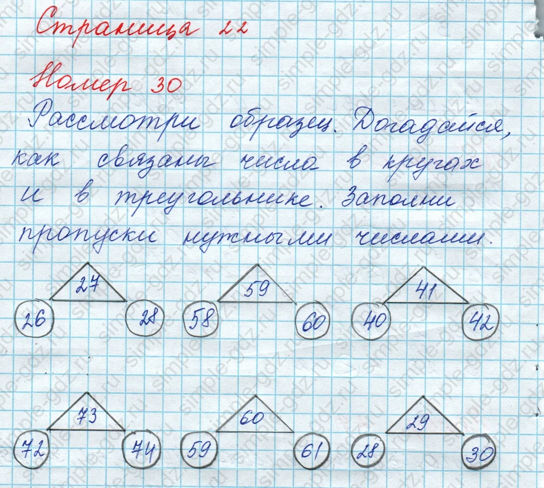 matematika class-3 Математика 3 класс рабочая тетрадь Дорофеев, Миракова часть 1 и 2 - 1 Часть страница 22 ответ Номер 30