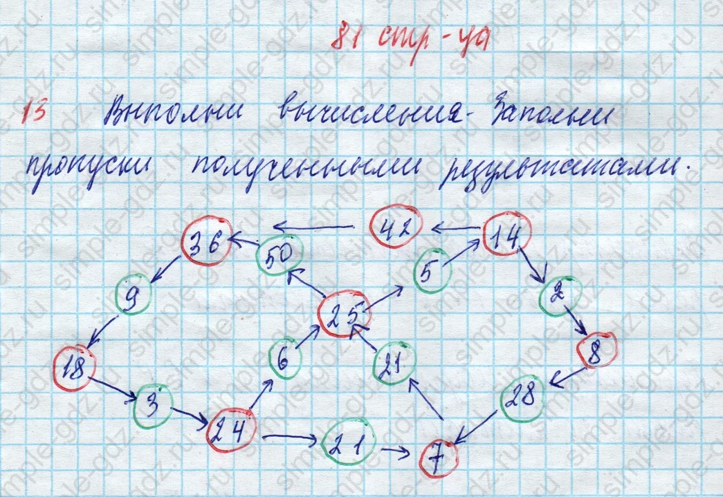 matematika class-3 Математика 3 класс рабочая тетрадь Дорофеев, Миракова часть 1 и 2 - 1 Часть страница 81 ответ 13