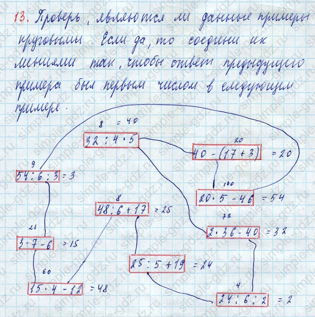 matematika class-3 Математика 3 класс рабочая тетрадь Дорофеев, Миракова часть 1 и 2 - 1 Часть страница 95 ответ Проверь, являются ли данные примеры круговыми