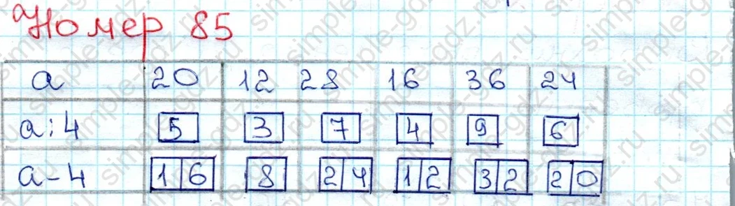 matematika class-3 Математика 3 класс рабочая тетрадь Моро 1, 2 часть - 1 Часть страница 35 ответ 85