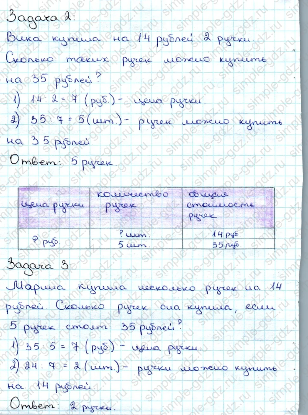 matematika class-3 Математика 3 класс учебник Дорофеев, Миракова часть 1, 2 - 1 Часть страница 105 ответ Задача 2; Задача 3