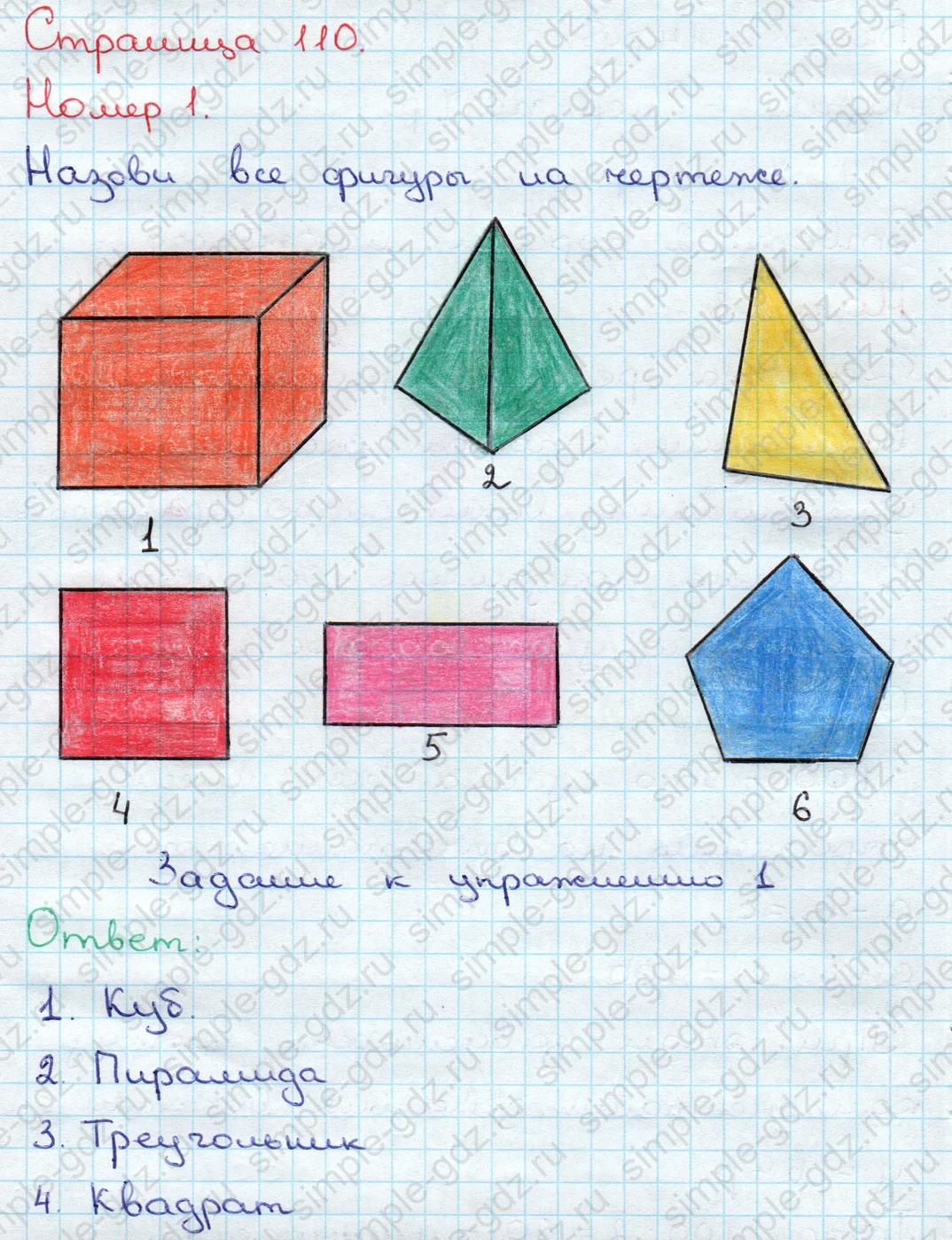 matematika class-3 Математика 3 класс учебник Дорофеев, Миракова часть 1, 2 - 1 Часть страница 110 ответ Номер 1; Задание к упражнению 1