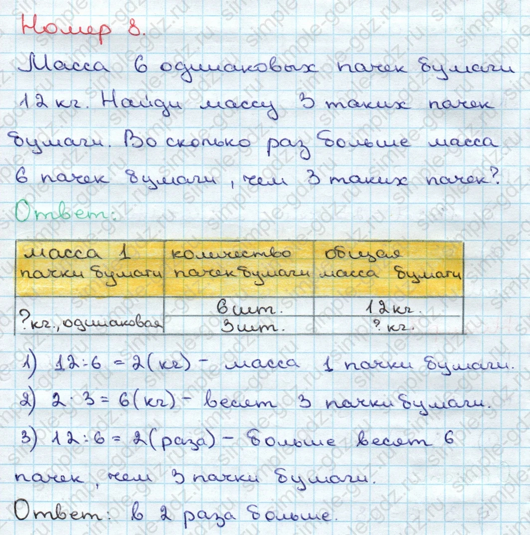 matematika class-3 Математика 3 класс учебник Дорофеев, Миракова часть 1, 2 - 1 Часть страница 116 ответ Номер 8