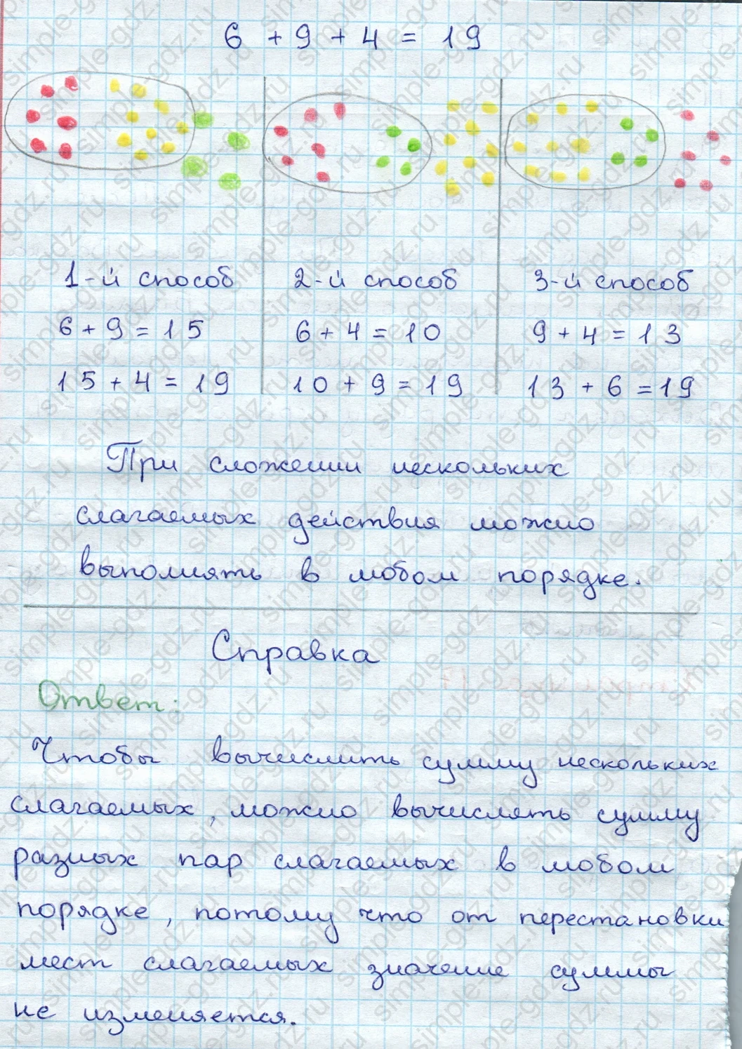 matematika class-3 Математика 3 класс учебник Дорофеев, Миракова часть 1, 2 - 1 Часть страница 17 ответ Сумма нескольких слагаемых