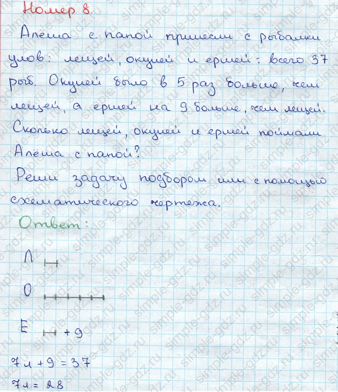 matematika class-3 Математика 3 класс учебник Дорофеев, Миракова часть 1, 2 - 1 Часть страница 25 ответ Номер 8