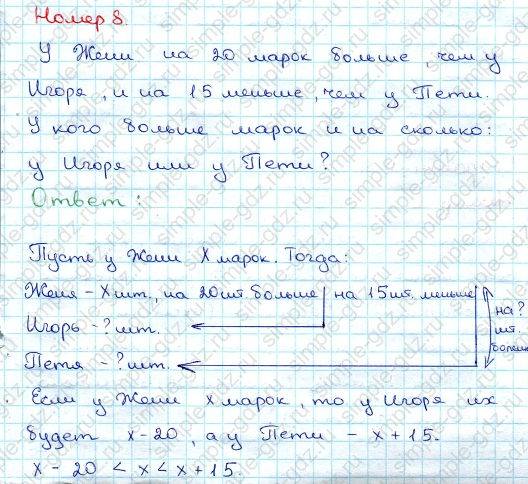 matematika class-3 Математика 3 класс учебник Дорофеев, Миракова часть 1, 2 - 1 Часть страница 7 ответ Номер 8