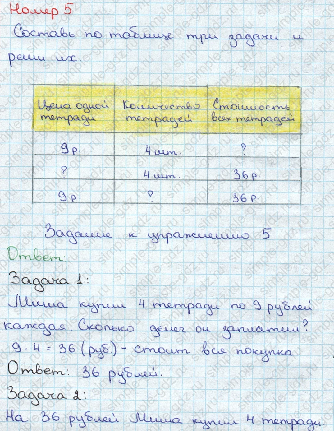 matematika class-3 Математика 3 класс учебник Дорофеев, Миракова часть 1, 2 - 1 Часть страница 89 ответ Номер 5