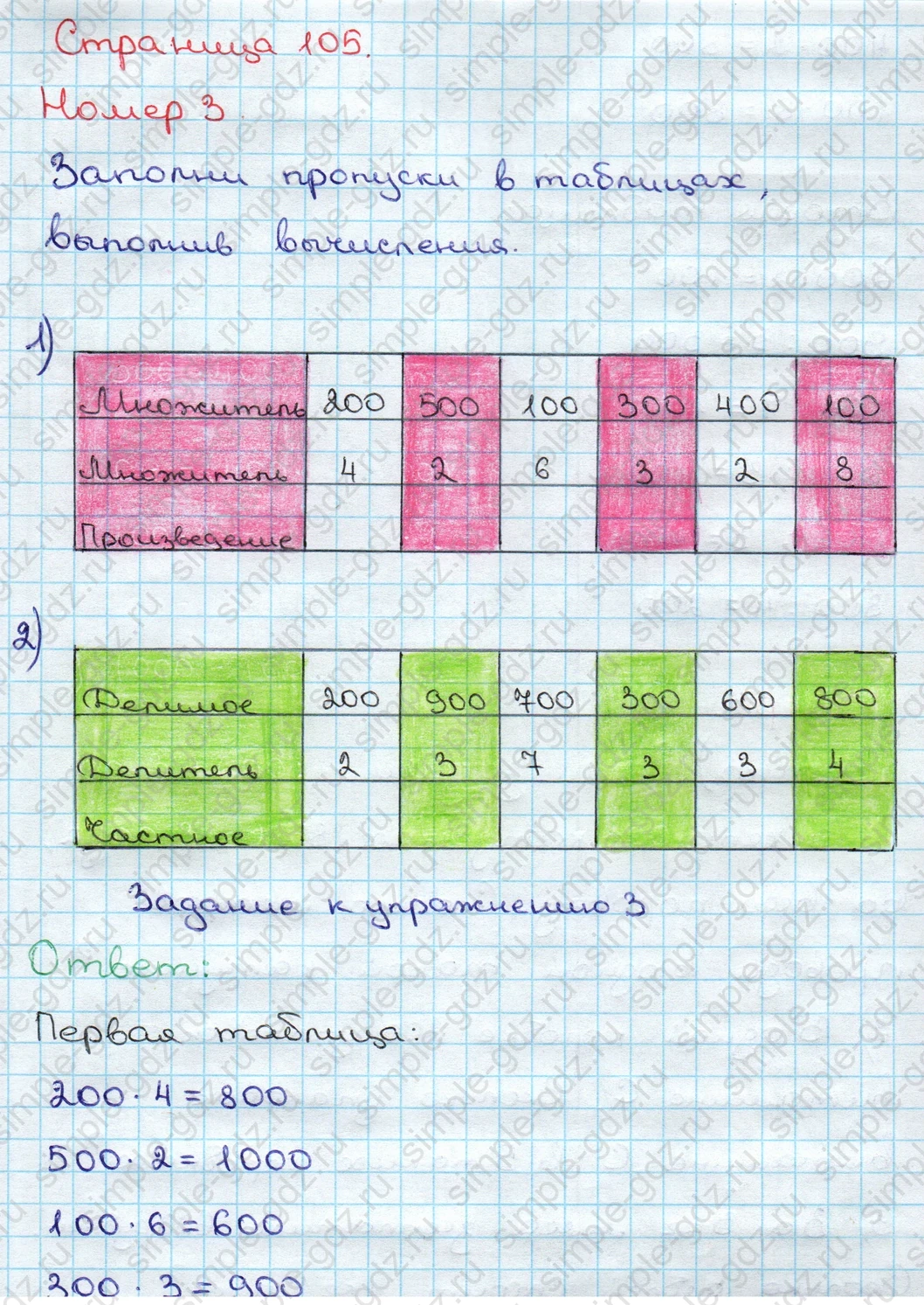 matematika class-3 Математика 3 класс учебник Дорофеев, Миракова часть 1, 2 - 2 Часть страница 105 ответ Номер 3
