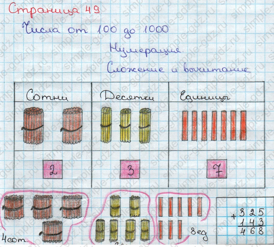 matematika class-3 Математика 3 класс учебник Дорофеев, Миракова часть 1, 2 - 2 Часть страница 49 ответ Числа от 100 до 1000 Нумерация Сложение и вычитание