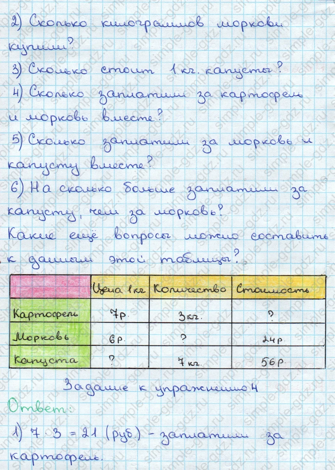 matematika class-3 Математика 3 класс учебник Дорофеев, Миракова часть 1, 2 - 2 Часть страница 8 ответ Номер 4