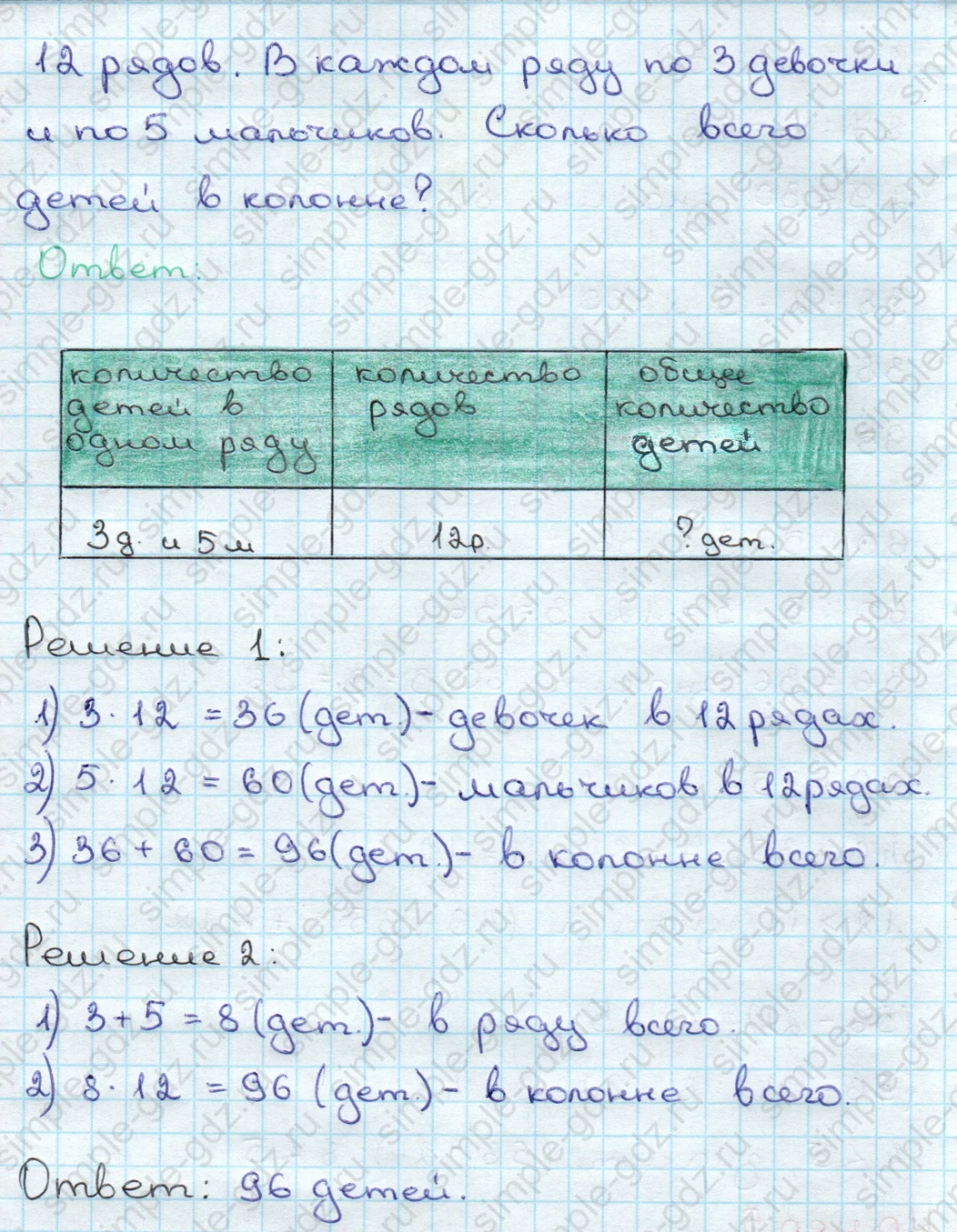 matematika class-3 Математика 3 класс учебник Дорофеев, Миракова часть 1, 2 - 2 Часть страница 92 ответ Номер 5 (на стр. 92/повтор)