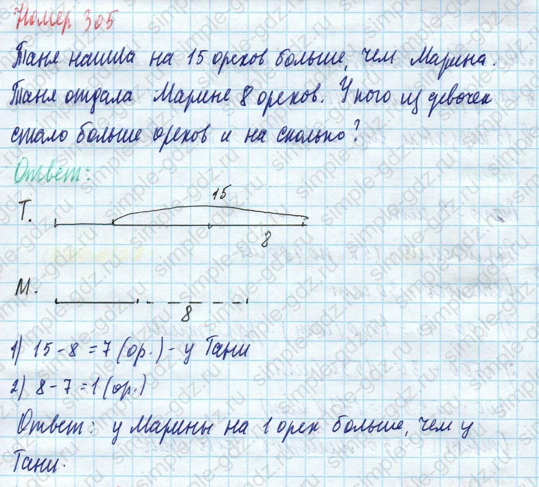 matematika class-4 Математика 4 класс учебник Моро, Бантова 1, 2 часть - 1 Часть страница 65 ответ Номер 305