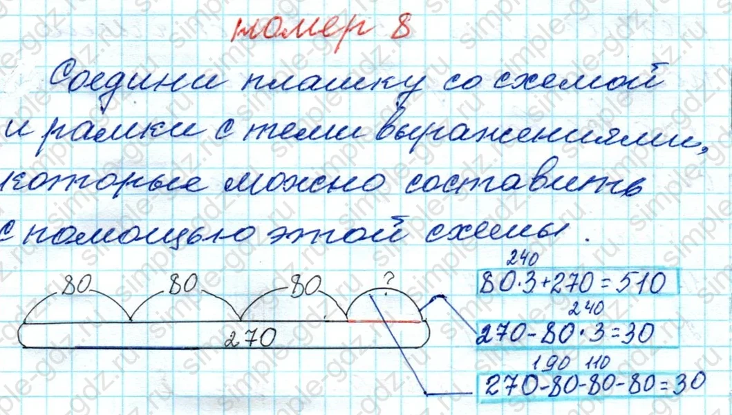 matematika class-4 Математика 4 класс рабочая тетрадь Дорофеев, Миракова часть 1 и 2 - 1 Часть страница 18 ответ № 8