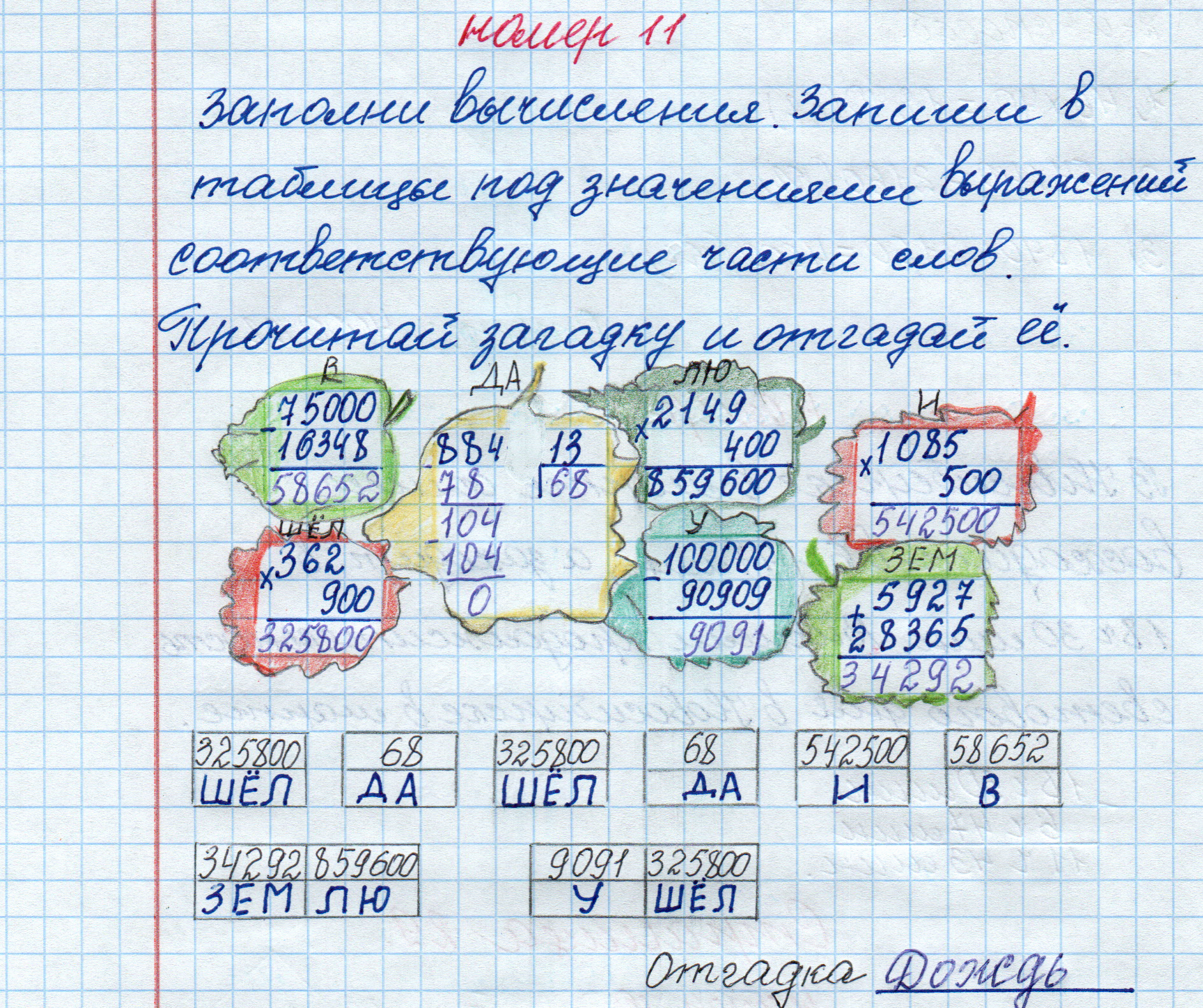 matematika class-4 Математика 4 класс рабочая тетрадь Дорофеев, Миракова часть 1 и 2 - 1 Часть страница 29 ответ номер 11