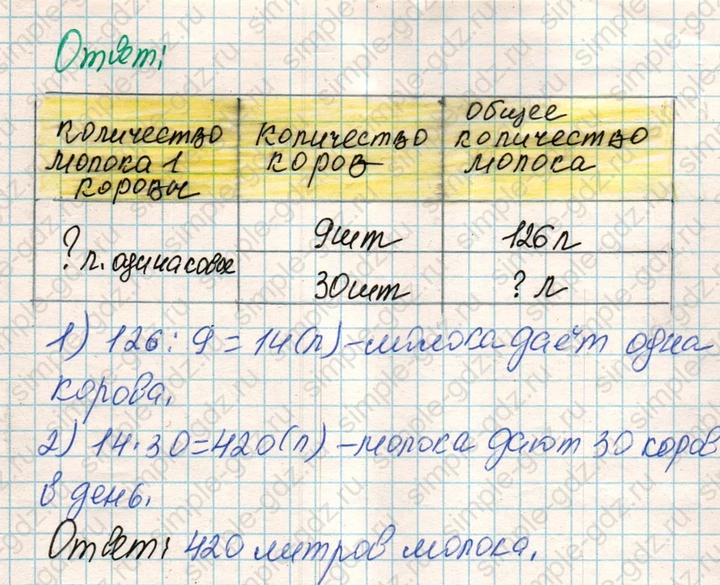 matematika class-4 Математика 4 класс рабочая тетрадь Дорофеев, Миракова часть 1 и 2 - 1 Часть страница 52 ответ Номер 3
