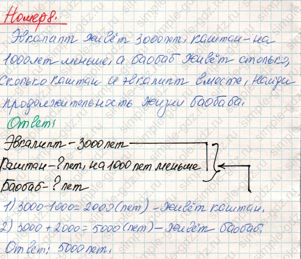 matematika class-4 Математика 4 класс учебник Дорофеев, Миракова часть 1, 2 - 1 Часть страница 109 ответ Номер 8