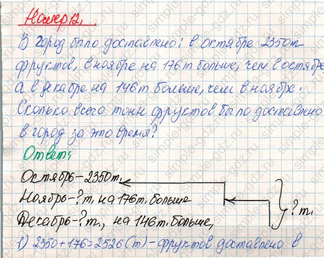 matematika class-4 Математика 4 класс учебник Дорофеев, Миракова часть 1, 2 - 1 Часть страница 125 ответ Номер 12