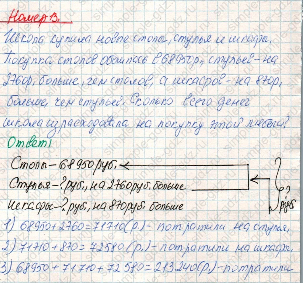 matematika class-4 Математика 4 класс учебник Дорофеев, Миракова часть 1, 2 - 1 Часть страница 125 ответ Номер 13