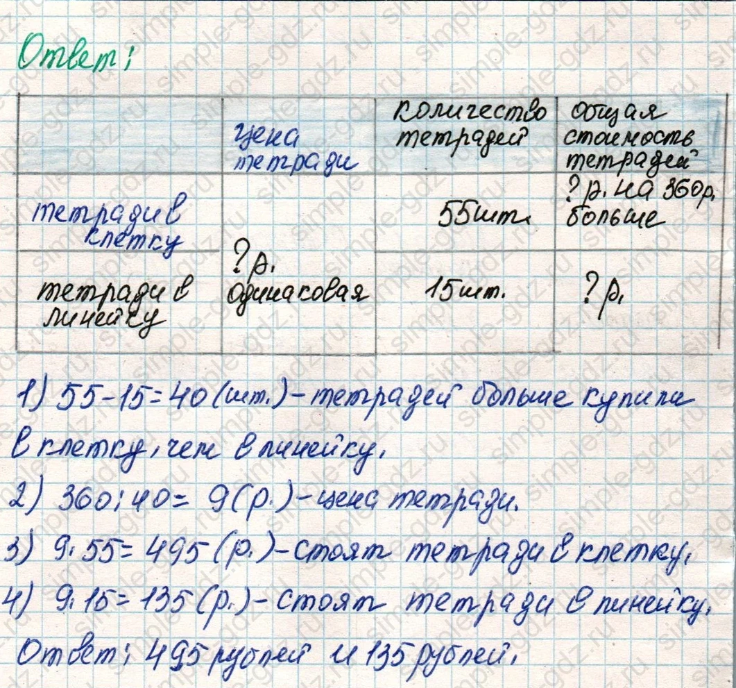 matematika class-4 Математика 4 класс учебник Дорофеев, Миракова часть 1, 2 - 1 Часть страница 126 ответ Номер 36