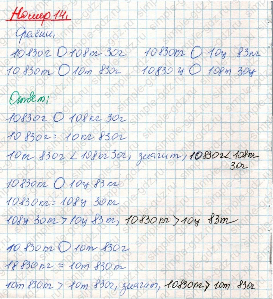 matematika class-4 Математика 4 класс учебник Дорофеев, Миракова часть 1, 2 - 2 Часть страница 128 ответ Номер 14