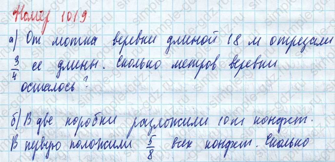 matematika class-5 Математика 5 класс учебник Дорофеев, Шарыгин - 1 Часть страница 1019 ответ Номер 1019