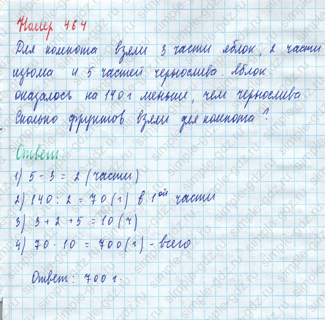 matematika class-5 Математика 5 класс учебник Дорофеев, Шарыгин - 1 Часть страница 464 ответ Номер 464