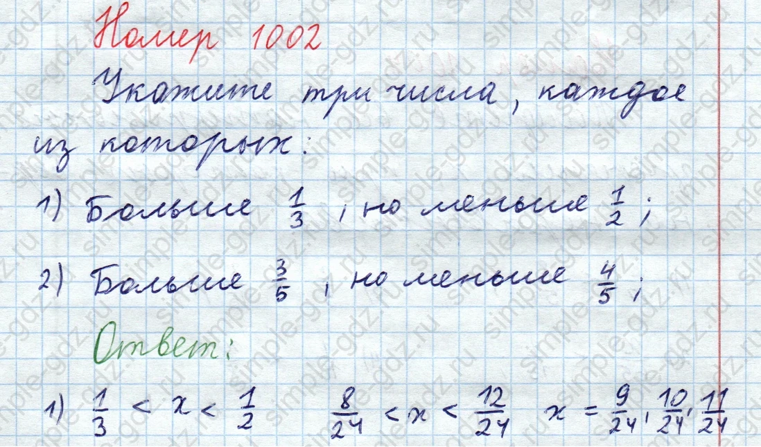 matematika class-5  Математика 5 класс учебник Мерзляк, Полонский - 1 Часть страница 1002 ответ 1002